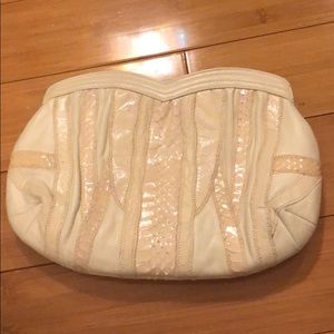 Vintage eel skin and leather clutch